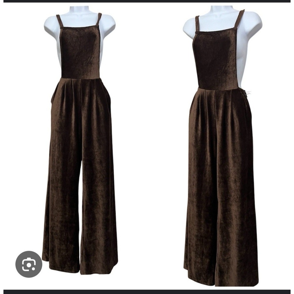 Vintage Retro Wide Leg Corduroy Jumpsuit Earthbound XL Boho‎